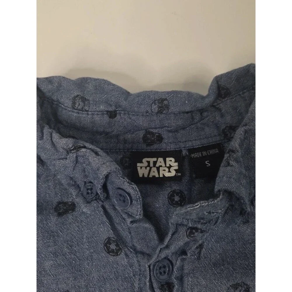 Boys Star Wars Button Down Pocket Tee Short Sleeves Small
